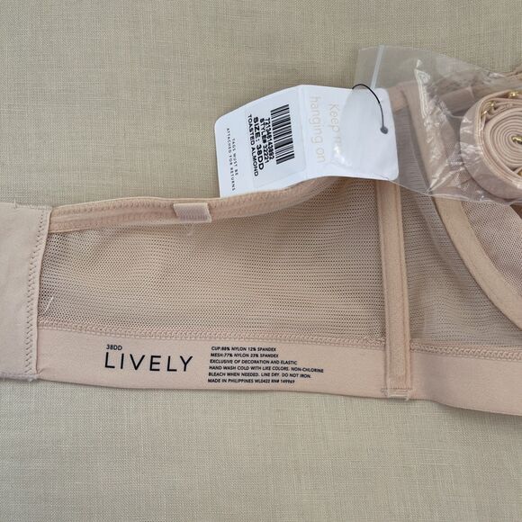 LIVELY Lace Strapless Bra for Women Shapewear Underwire SIZE 38DD - Picture 4 of 9